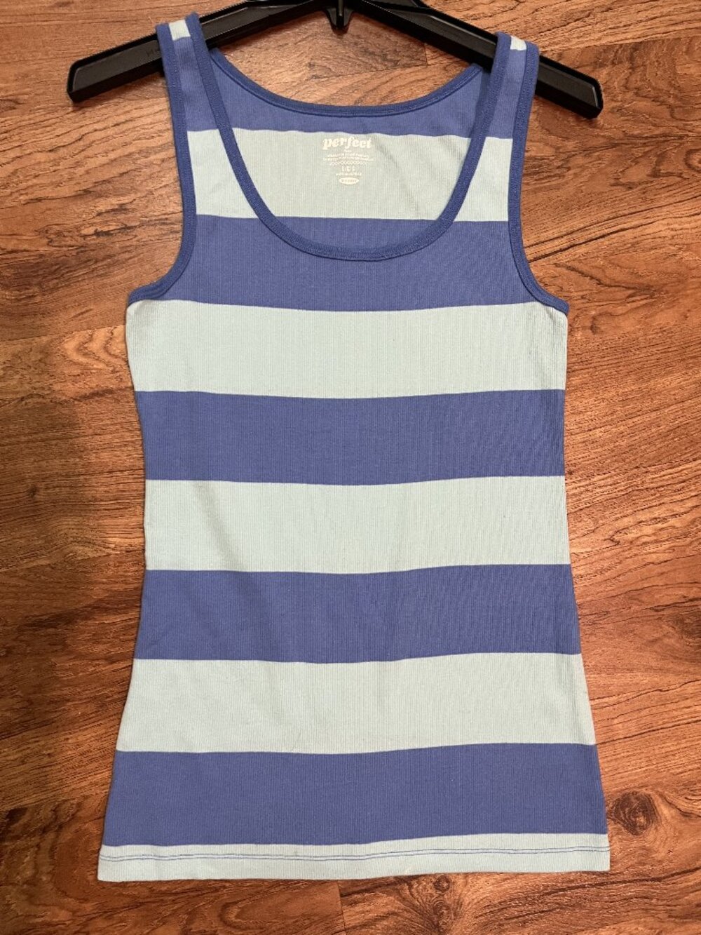 Old Navy Women's Perfect Blue Striped Tank Top Shirt
